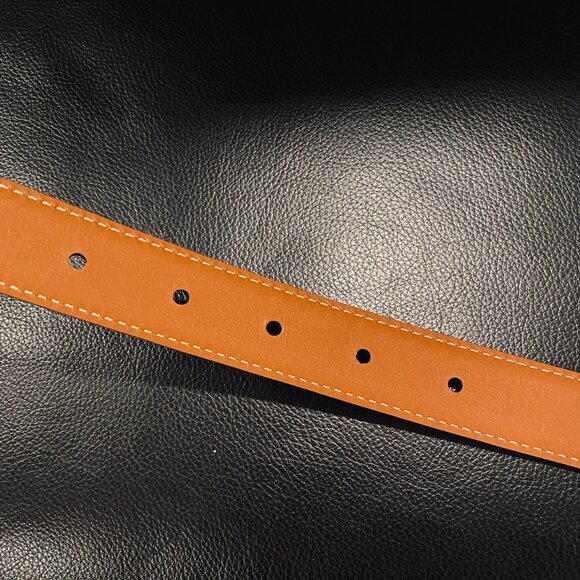 Celine Triomphe Brown Belt with Gold Buckle - Picture 5 of 6